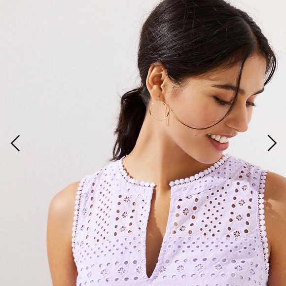 Loft eyelet sky blue shift dress - Picture 3 of 7